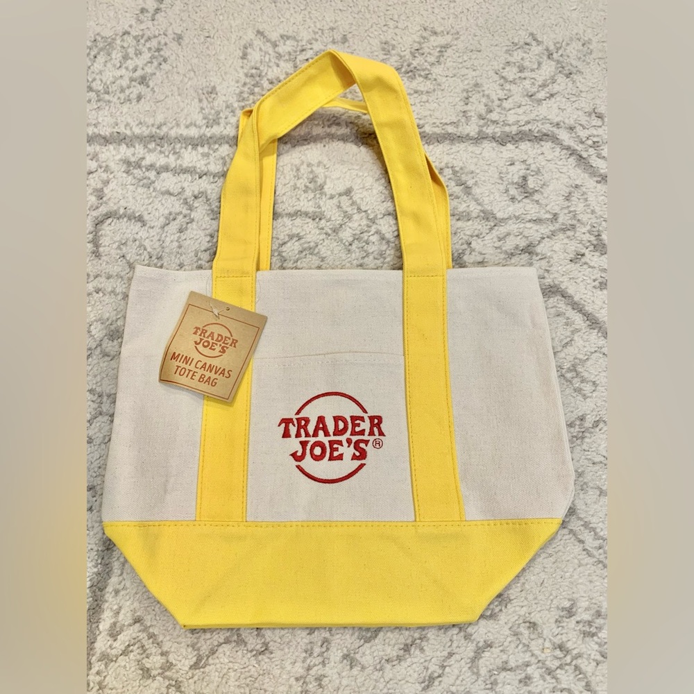 NWT Trader Joe’s Mini Canvas Tote Bag - Yellow